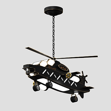 Metallic Kids LED Helicopter Chandelier 3D model image 1 