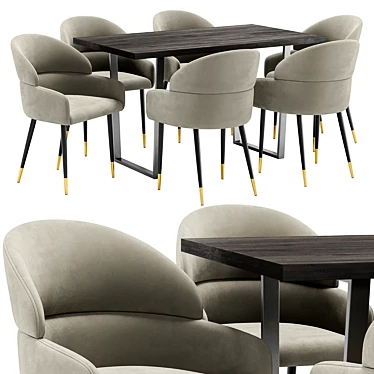 Berkeley Dining Chair and Patika Table 3D model image 1 