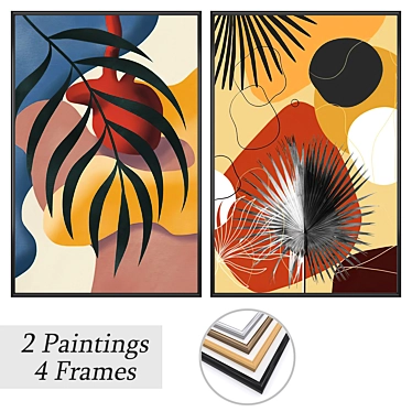 Artworks Set with Multiple Frames 3D model image 1 