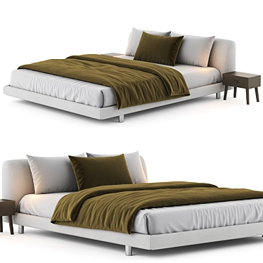 Modern Italian Zanotta GREG Bed 3D model image 1 