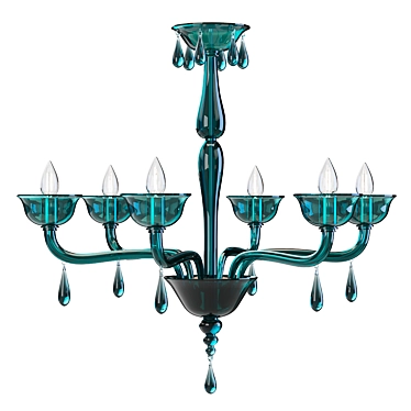 Venetian Glass Green Chandelier Beauty 3D model image 1 