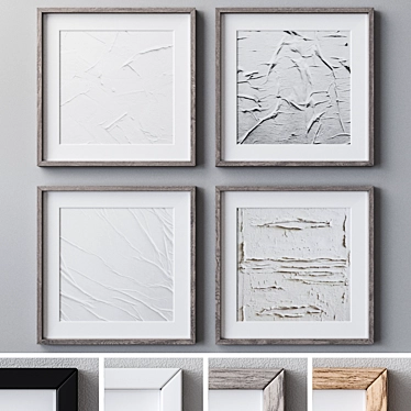 Wall Art Set with Frames 3D model image 1 