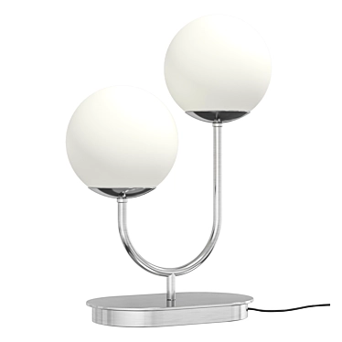 Modern Chrome Glass Table Lamp 3D model image 1 