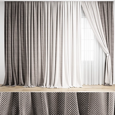 Poly Curtain Model Bundle 3D model image 1 