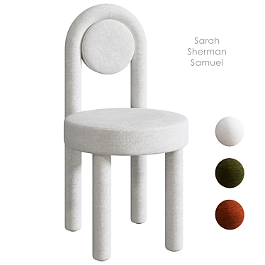 Sarah Sherman Desk Chair White 3D model image 1 