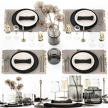 Eco Luxe Table Setting Decor 3D model image 1 