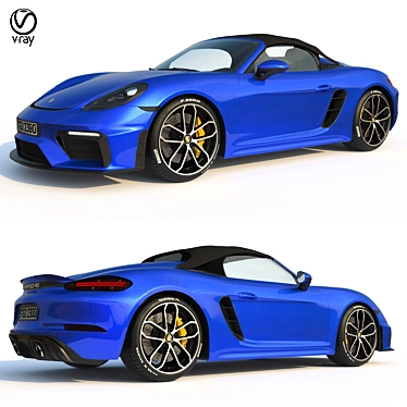 High-Poly Porsche 718 Spyder 3D model image 1 