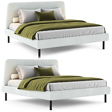 Modern VADHEIM Bed Frame 3D model image 1 