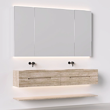 Luxury Travertine Bathroom Furniture 3D model image 1 