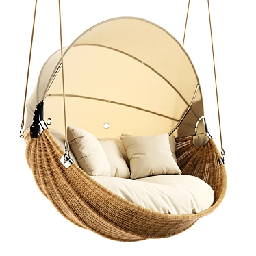 Rustic Rattan Swing Furniture 3D model image 1 