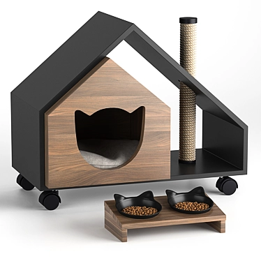 Petture Design Cat House & Bowl 3D model image 1 