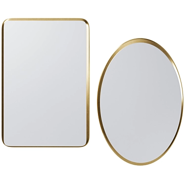 Elegant Jetset Square Oval Mirrors 3D model image 1 