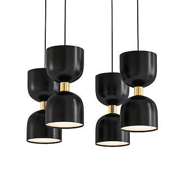 Modern Black Ceiling Lamp CLESSIDRA 3D model image 1 
