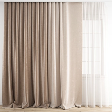 Polygonal Curtain Model Set 3D model image 1 