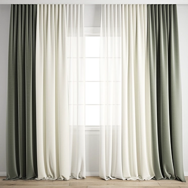 Polygonal Curtain Model Set 3D model image 1 