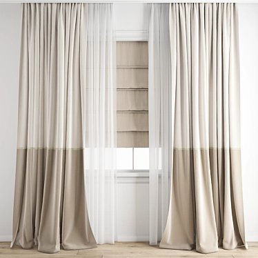 Polygon Curtain Model with Textures 3D model image 1 