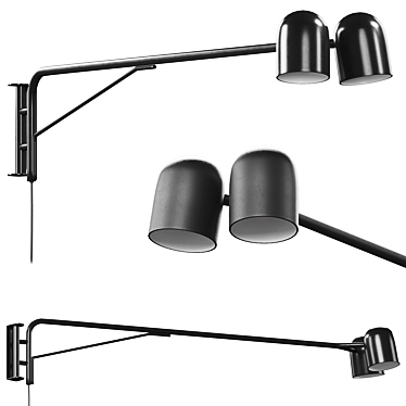 Modern Tandem Swing Wall Light 3D model image 1 