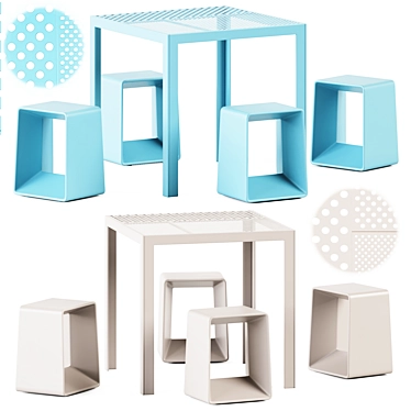  Areal Table & Low Stool 3D model image 1 
