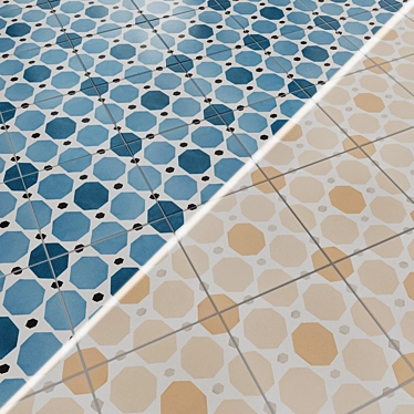 Deco City Square Sapphire Patchwork 3D model image 1 