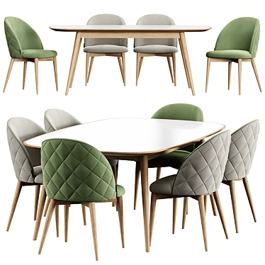 Modern HER 042 G Chair & Table 3D model image 1 