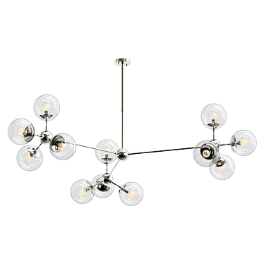 Sleek Modo Chandelier Chrome Finish 3D model image 1 