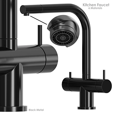 Versatile Kitchen Faucet with Diverse Materials 3D model image 1 