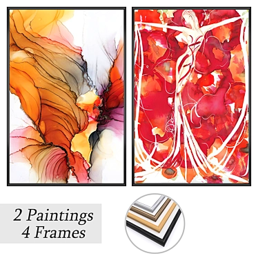 Artwork Set with Multiple Frames 3D model image 1 