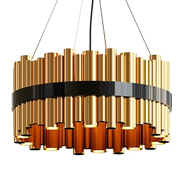 Contemporary Round Suspension Lamp 3D model image 1 