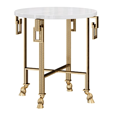 Brass & Marble Side Table 3D model image 1 