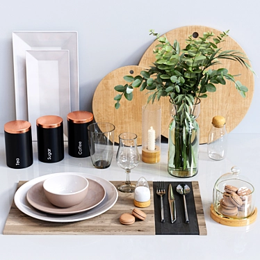 Sleek Kitchen Essentials Set 3D model image 1 