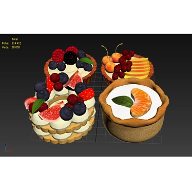  Berry Mini Cake Assortment 3D model image 1 