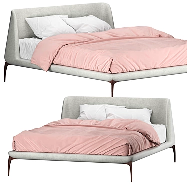 Velvet Bed 3D Model Kit 3D model image 1 