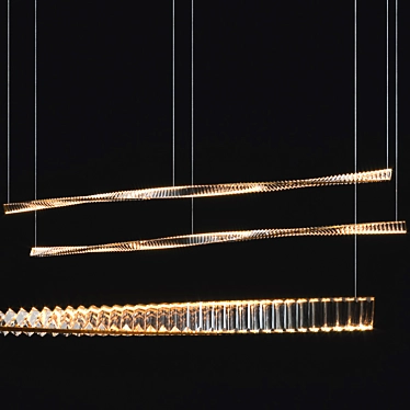 Ethereal Crystal Spiral Chandelier 3D model image 1 