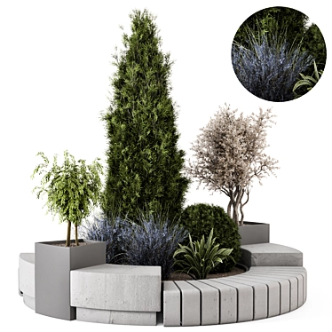 Outdoor Garden Set 810 Trees 3D model image 1 