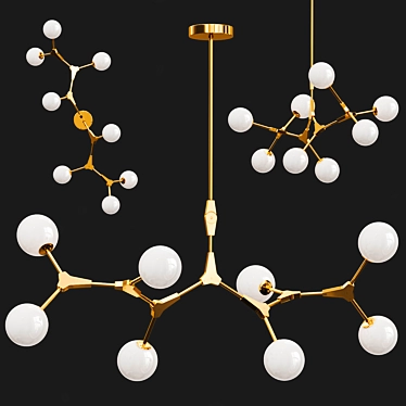 Ethereal Beanstalk Glass Chandelier 3D model image 1 