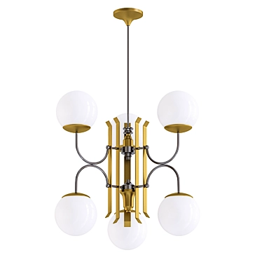 Modern Stilnovo 6 Light Chandelier 3D model image 1 