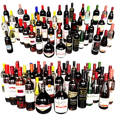 Premium Wine Bottle Collection 3D model image 1 