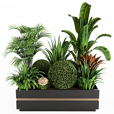 Max Height 134Cm Flowerbox with Plants 3D model image 1 