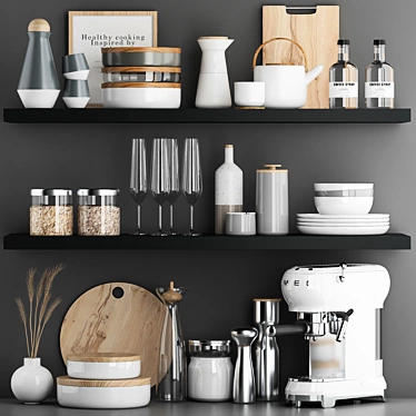 Modern Kitchen Accessories Set 3D 3D model image 1 