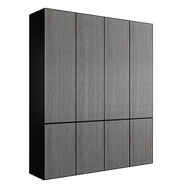 Sleek Wardrobe with Lighting 3D model image 1 