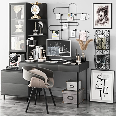 Modern Workspace Set "Workplace13 3D model image 1 