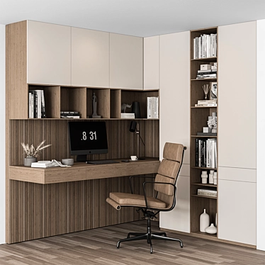  Stylish Home Office Furniture Set 3D model image 1 