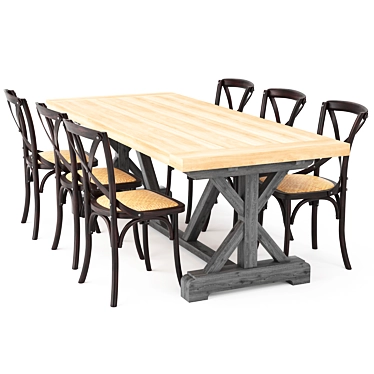 Parisienne Cafe Dining Set 3D model image 1 