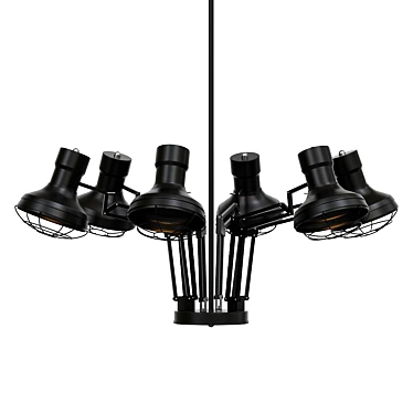 Elegant Six Arm Ceiling Light 3D model image 1 