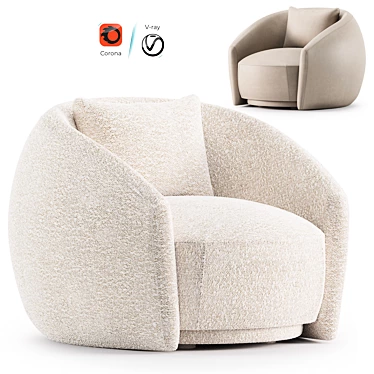 Modern Moroso PACIFIC Armchair 2017 3D model image 1 