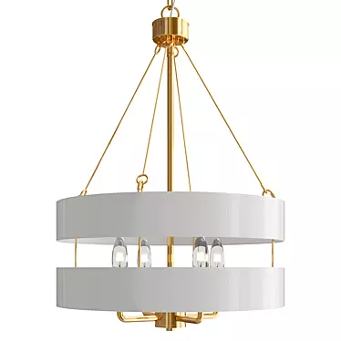 Nalia Gold Drum Chandelier 3D model image 1 