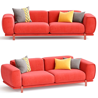 Realistic 3D Sofa Model Kit 3D model image 1 