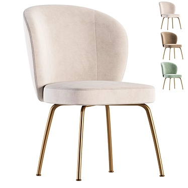 Modern Upholstered Dining Chair Set 3D model image 1 