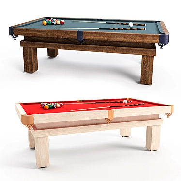 Rustic Pool Table 3D Model 3D model image 1 