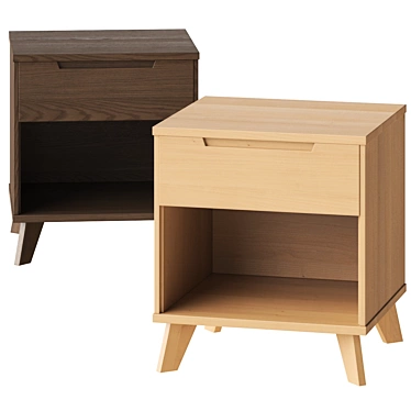 Sleek Modern Drawer Nightstand Table 3D model image 1 